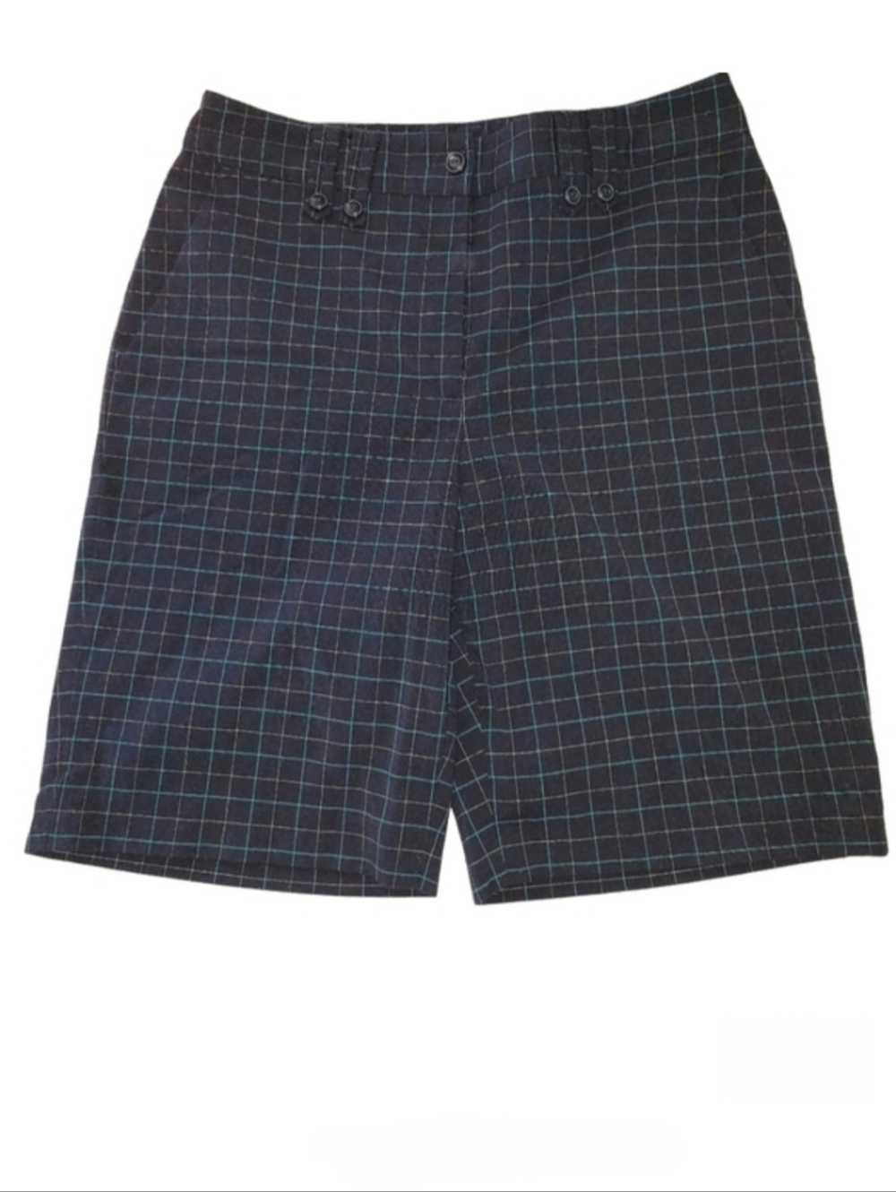 Ladies EP Pro Blue Windowpane Plaid Golf Bermuda Shorts Size 6